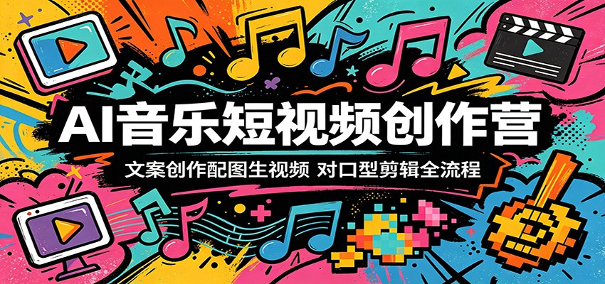 AI音乐短视频创作营：文案创作配图生视频，对口型剪辑全流程祝你网--专注互联网创业.信息差副业研究拒绝割韭菜祝你网