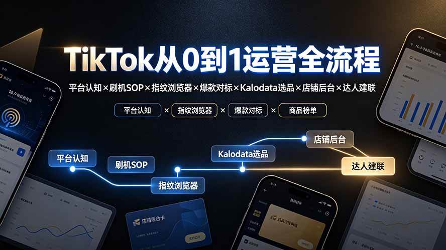 9d175d21ba61a9abb020058b82b41be5.jpeg (19830期)TikTok从0到1运营全流程-更新:平台认知×刷机SOP×指纹浏览器×爆款对标×Kalodata选品×店铺后台×达人建联