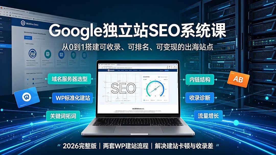 9d4addd8bcd0880fd96f069df6708b87.jpeg (19426期)Google独立站SEO-7月系统课:出海基建×WordPress建站×AI内容生产×站内外优化×Search Console×AdSense变现