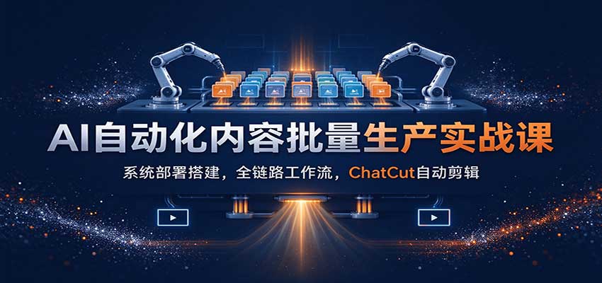 9e8b89d340cdc5a25c405c42e8bbe4a3.jpeg AI自动化内容批量生产实战课:系统部署搭建,全链路工作流,ChatCut自动剪辑