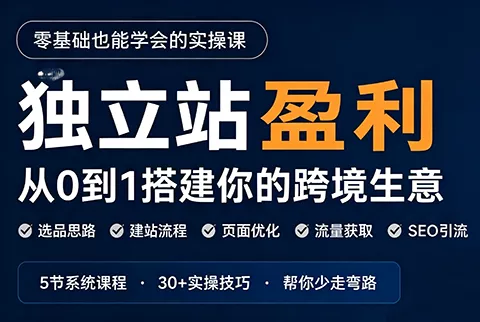 刘老师·5节课跑通独立站盈利全流程祝你网--专注互联网创业.信息差副业研究拒绝割韭菜祝你网