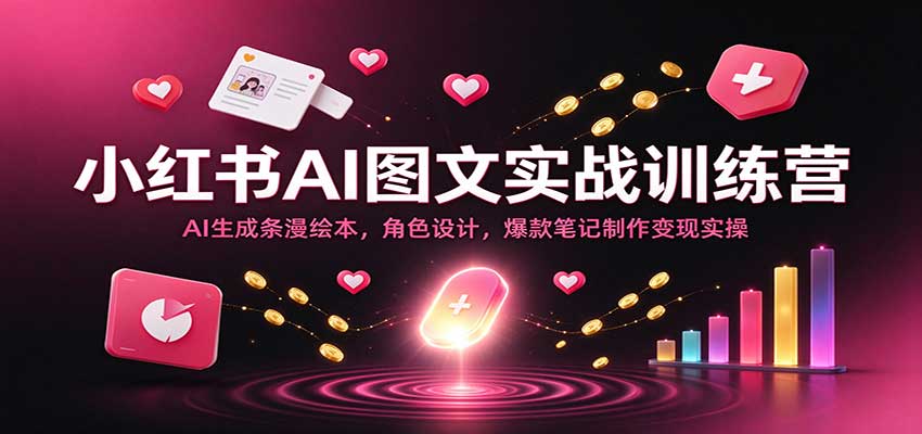 小红书AI图文实战训练营:AI生成条漫绘本,角色设计,爆款笔记制作变现实操祝你网--专注互联网创业.信息差副业研究拒绝割韭菜祝你网