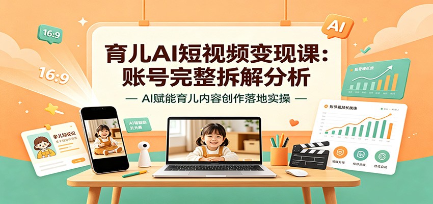 9faca21186397aa574fc636ee0143727.jpeg 育儿AI短视频变现课:账号完整拆解分析,AI赋能育儿内容创作落地实操