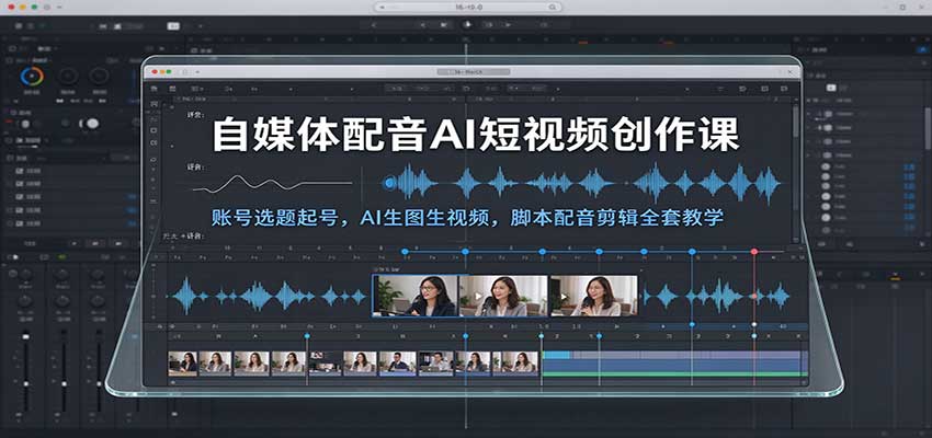 a0fc3c9a28a7ec903da75943678673ba.jpeg 自媒体配音AI短视频创作课:账号选题起号,AI生图生视频,脚本配音剪辑全套教学
