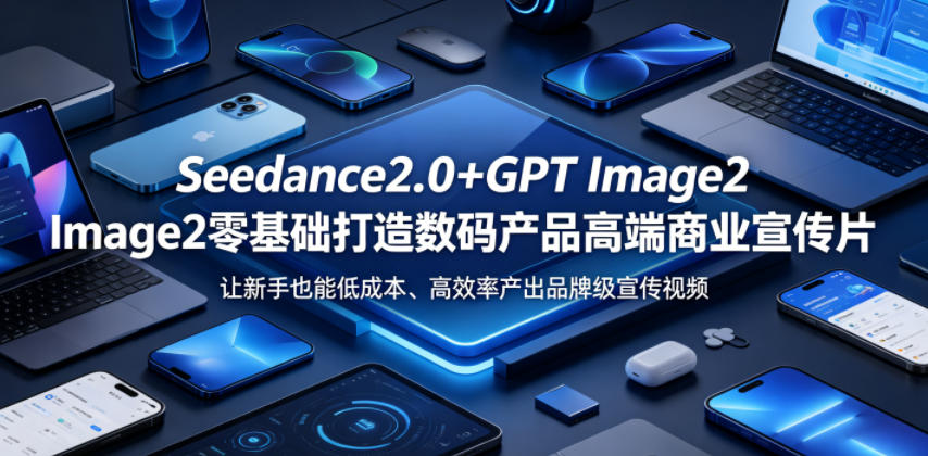 Seedance2.0+GPT Image2零基础打造数码产品高端商业宣传片，让新手也能低成本、高效率产出品牌级宣传视频祝你网--专注互联网创业.信息差副业研究拒绝割韭菜祝你网