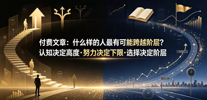 付费文章:什么样的人最有可能跨越阶层?认知决定高度·努力决定下限·选择决定阶层祝你网--专注互联网创业.信息差副业研究拒绝割韭菜祝你网
