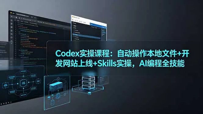 Codex实操课程:自动操作本地文件+开发网站上线+Skills实操,AI编程全技能祝你网--专注互联网创业.信息差副业研究拒绝割韭菜祝你网