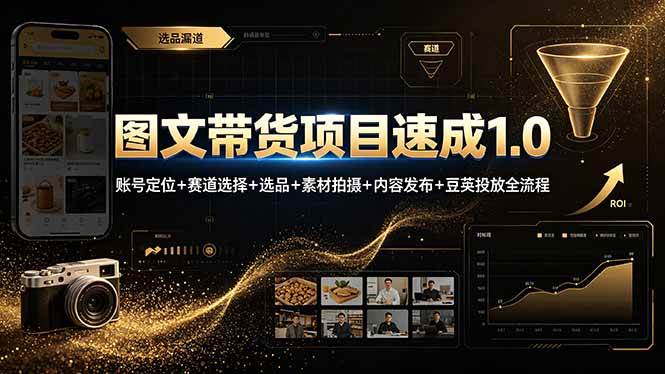 （19154期）图文带货项目速成1.0：账号定位+赛道选择+选品+素材拍摄+内容发布+豆荚投放全流程祝你网--专注互联网创业.信息差副业研究拒绝割韭菜祝你网