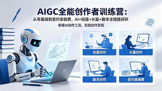 (18403期)AIGC全能创作者训练营:从零基础到签约拿稿费,AI+短篇+长篇+剧本全链路闭环祝你网--专注互联网创业.信息差副业研究拒绝割韭菜祝你网