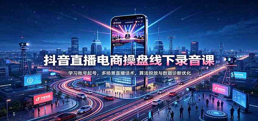 a62b6b13361a021eea666cbc93302db7.jpeg 抖音直播电商操盘线下录音课:学习账号起号,多场景直播话术,算法投放与数据诊断优化