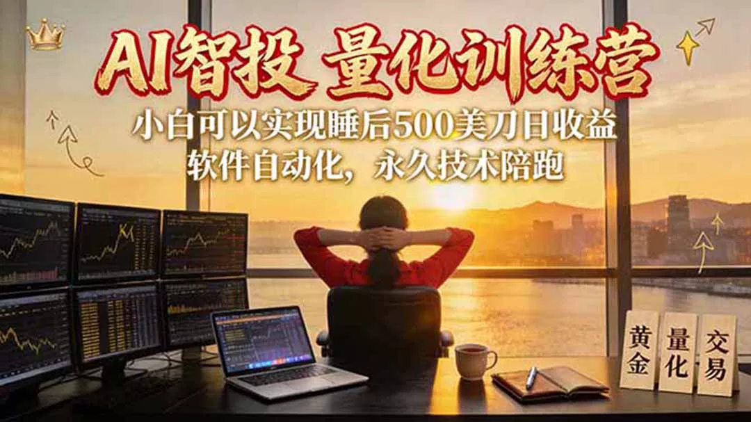 AI智投EA量化训练营【第三期】,多策略智投+防爆技术+趋势分析 ,轻松上手,矩阵放大,长期稳定。祝你网--专注互联网创业.信息差副业研究拒绝割韭菜祝你网