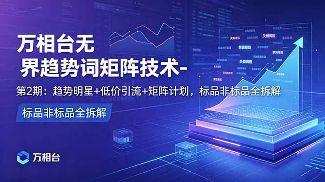 万相台无界趋势词矩阵技术-第2期:趋势明星+低价引流+矩阵计划,标品非标品全拆解祝你网--专注互联网创业.信息差副业研究拒绝割韭菜祝你网
