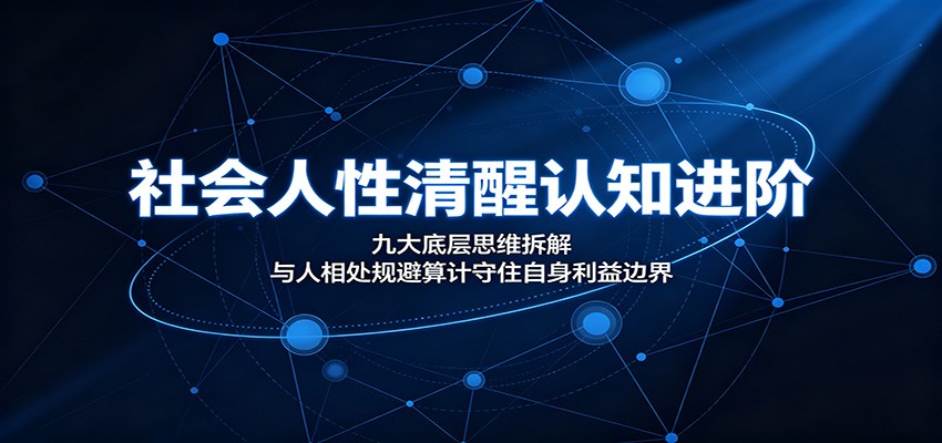 社会人性清醒认知进阶：九大底层思维拆解，与人相处规避算计守住自身利益边界祝你网--专注互联网创业.信息差副业研究拒绝割韭菜祝你网