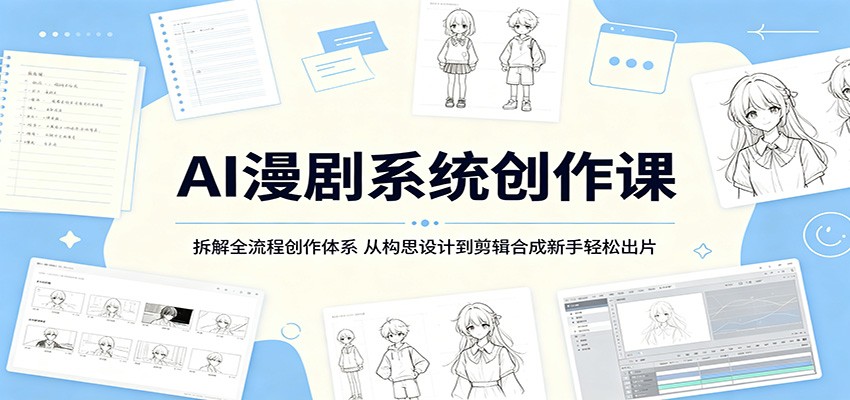 AI漫剧系统创作课:拆解全流程创作体系,从构思设计到剪辑合成新手轻松出片祝你网--专注互联网创业.信息差副业研究拒绝割韭菜祝你网