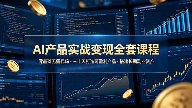 （19074期）AI产品实战变现全套课程，零基础无需代码，三十天打造可盈利产品搭建长期副业资产祝你网--专注互联网创业.信息差副业研究拒绝割韭菜祝你网