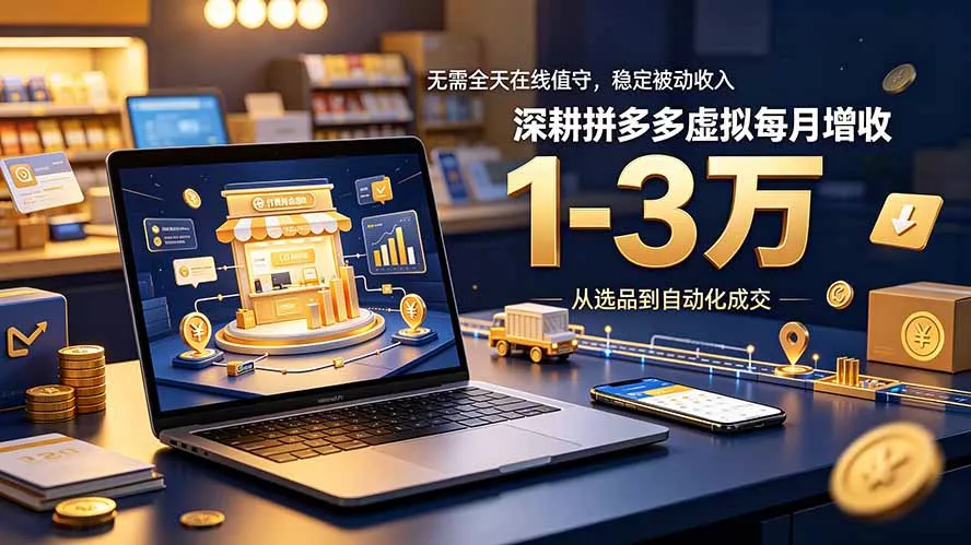 无需全天在线值守,稳定被动收入,深耕拼多多虚拟每月增收 1-3 万祝你网--专注互联网创业.信息差副业研究拒绝割韭菜祝你网