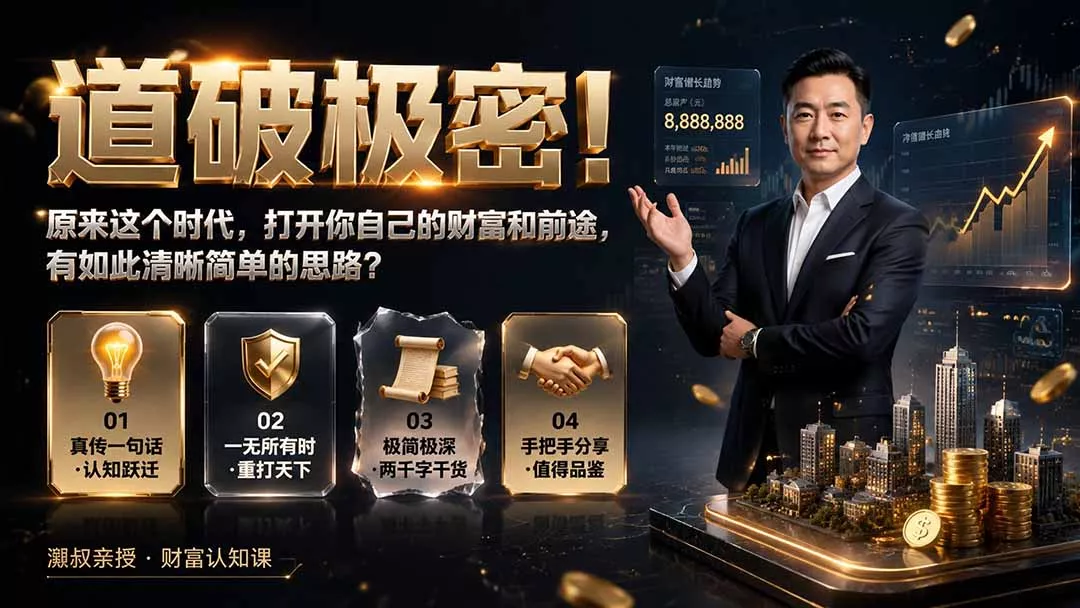 付费文章:道破极密!原来这个时代,打开你自己的财富和前途,有如此清晰简单的思路?祝你网--专注互联网创业.信息差副业研究拒绝割韭菜祝你网