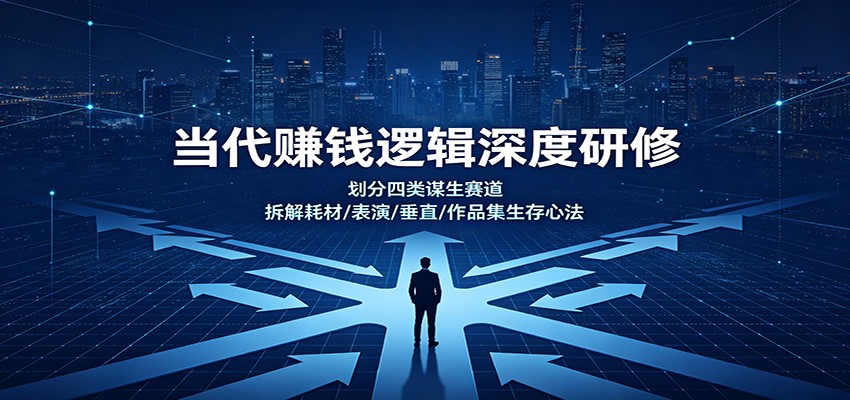 当代赚钱逻辑深度研修：划分四类谋生赛道，拆解耗材/表演/垂直/作品集生存心法祝你网--专注互联网创业.信息差副业研究拒绝割韭菜祝你网