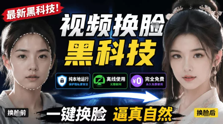 AI人工智能如此夸张?一键视频换Lian黑科技,纯本地离线运行,本地视频换Lian娱乐工具,AI FaceSwap祝你网--专注互联网创业.信息差副业研究拒绝割韭菜祝你网