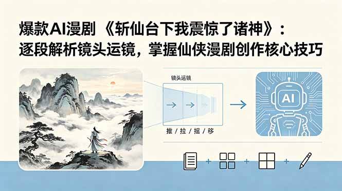 aa1343b0d5d6e787f0cc20870bd5472b.jpeg (18620期)爆款AI漫剧《斩仙台下我震惊了诸神》:逐段解析镜头运镜,掌握仙侠漫剧创作核心技巧
