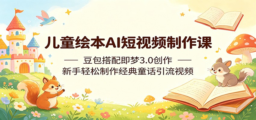 儿童绘本AI短视频制作课：豆包搭配即梦3.0创作，新手轻松制作经典童话引流视频祝你网--专注互联网创业.信息差副业研究拒绝割韭菜祝你网