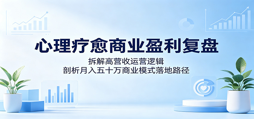 心理疗愈商业盈利复盘:拆解高营收运营逻辑,剖析月入五十万商业模式落地路径祝你网--专注互联网创业.信息差副业研究拒绝割韭菜祝你网