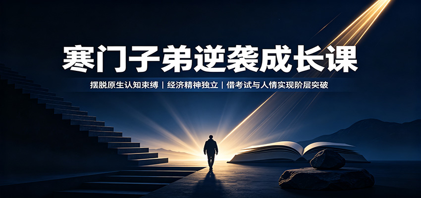 寒门子弟逆袭成长课:摆脱原生认知束缚,经济精神独立,借考试与人情实现阶层突破祝你网--专注互联网创业.信息差副业研究拒绝割韭菜祝你网