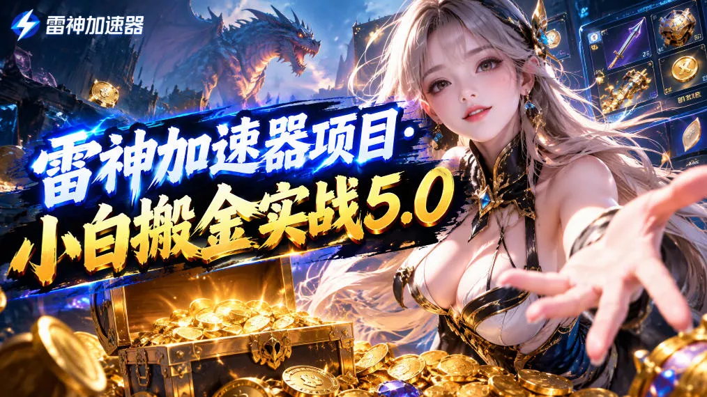 雷神加速器项目·小白搬金实战5.0,抖音W播100-150r,小白入局一天也能几十r祝你网--专注互联网创业.信息差副业研究拒绝割韭菜祝你网