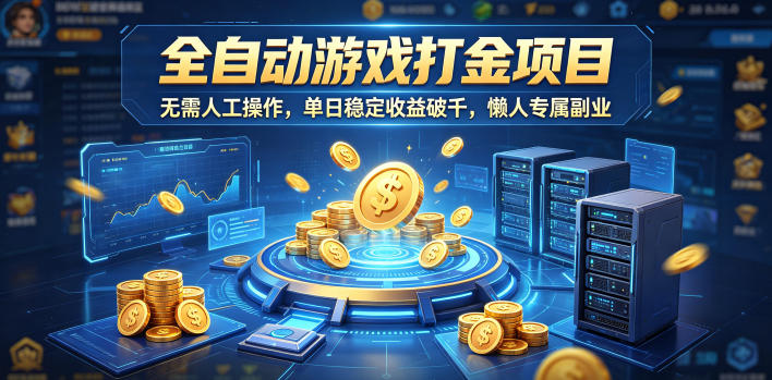 全自动游戏打金项目，无需人工操作，单日稳定收益破千，懒人专属副业【揭秘】祝你网--专注互联网创业.信息差副业研究拒绝割韭菜祝你网