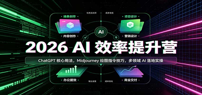 acbce1a498613d2f72a8b7cc36ba974c.jpeg 2026 AI效率提升营:ChatGPT核心用法,Midjourney绘图指令技巧,多领域AI落地实操