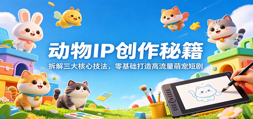 动物IP创作秘籍：拆解三大核心技法，零基础打造高流量萌宠短剧祝你网--专注互联网创业.信息差副业研究拒绝割韭菜祝你网