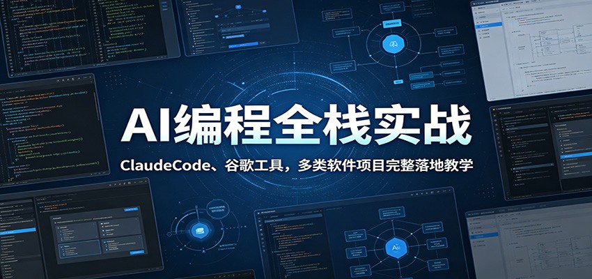 AI编程全栈实战:ClaudeCode、谷歌工具,多类软件项目完整落地教学祝你网--专注互联网创业.信息差副业研究拒绝割韭菜祝你网