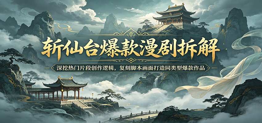 斩仙台爆款漫剧拆解:深挖热门片段创作逻辑,复刻脚本画面打造同类型爆款作品祝你网--专注互联网创业.信息差副业研究拒绝割韭菜祝你网