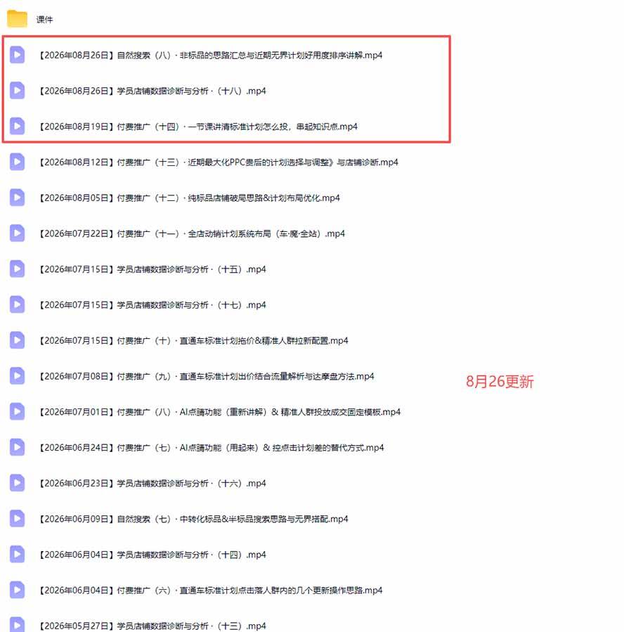 b042112aa5daeffdd3cbcdb9d31b23cb.jpeg (20094期)2026淘宝电商终局之战VIP课-更新:自然搜索+直通车+无界+精准人群,系统掌握测款动销与全店推广布局方法