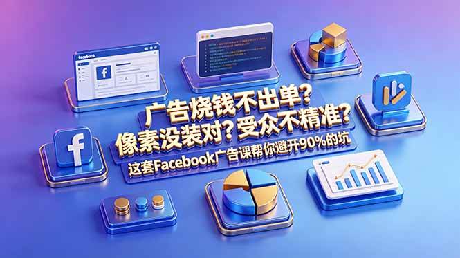 （18850期）广告烧钱不出单？像素没装对？受众不精准？这套Facebook广告课帮你避开90%的坑-原创双语字幕祝你网--专注互联网创业.信息差副业研究拒绝割韭菜祝你网