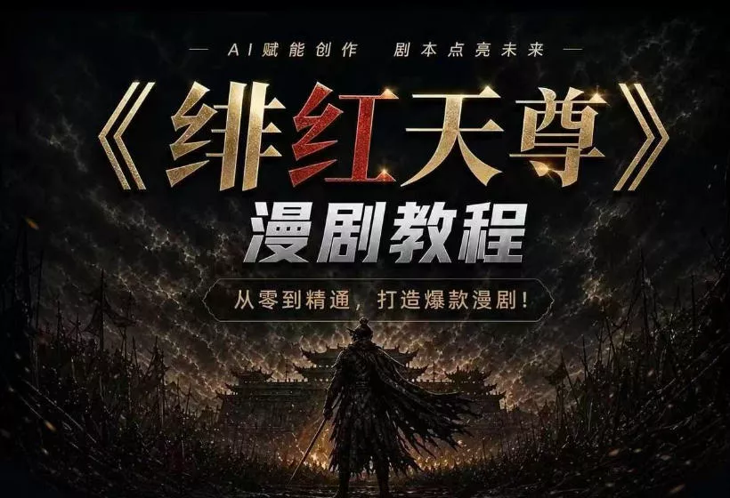 b0a7fe5728e088c26a93a392d1fc5f83.webp 绯红天尊AI漫剧系统教程|从零入门到精通,工具运用+剧本创作+爆款逻辑+提示词素材+镜头剪辑,全套爆款漫剧落地实战课