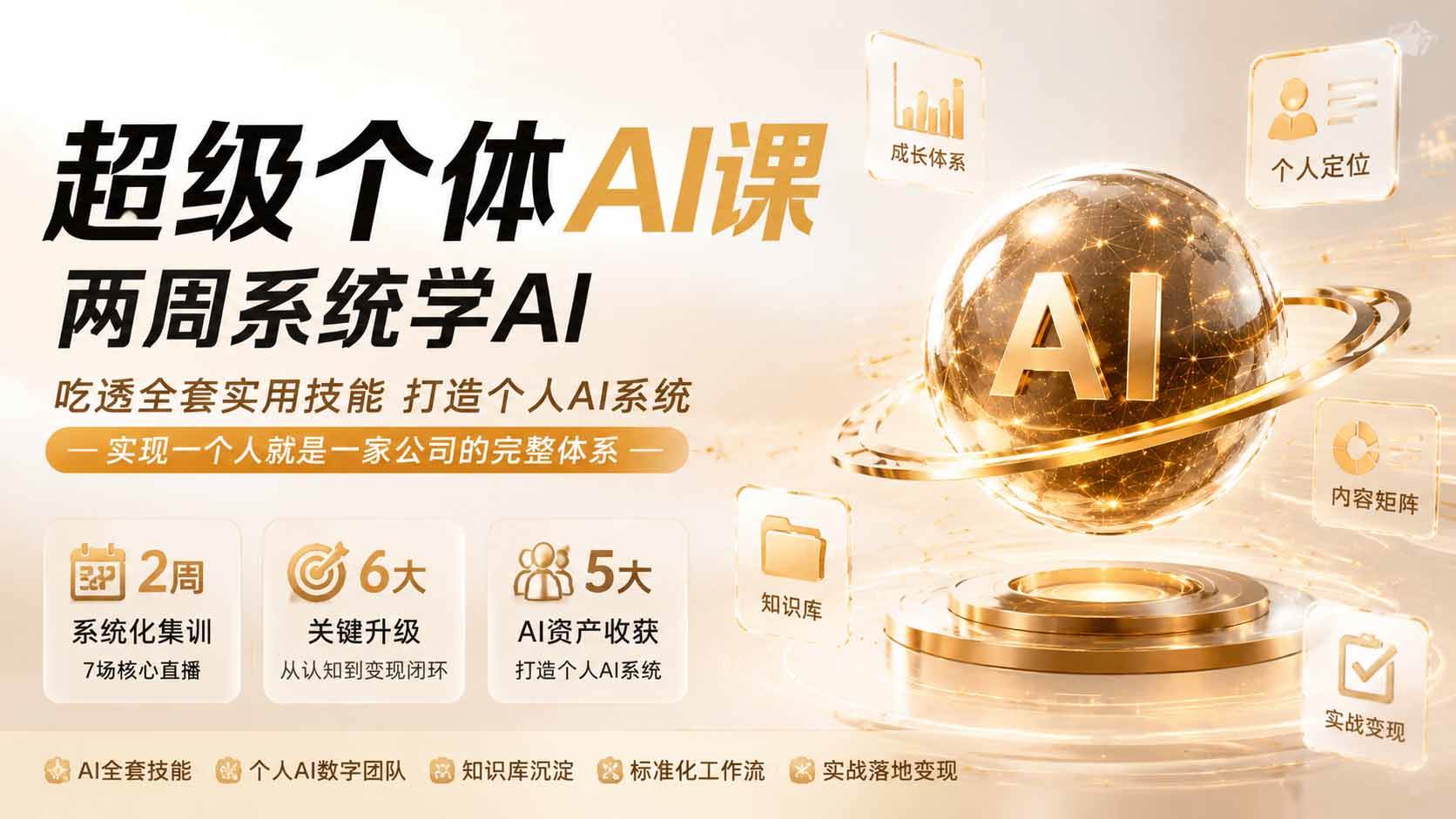 b11b7892bbf41f88fbe56ea91eeebd33.jpeg (19827期)超级个体AI课两周系统学AI;吃透全套实用技能打造个人AI系统,实现一个人就是一家公司的完整体系