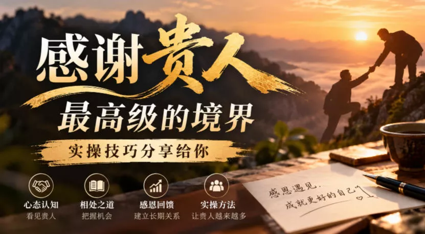 b31ca805f468a84871b9114828eb9559.webp 某公众号付费文章:感谢贵人最高级的境界,实操技巧分享给你