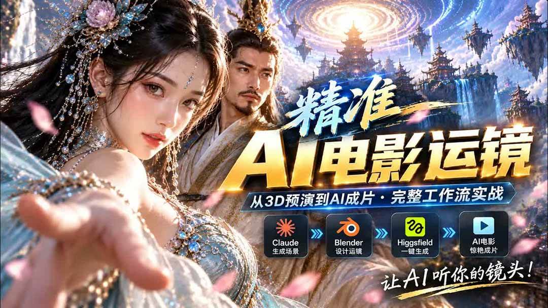 （20503期）AI视频终于能精准运镜了！Claude + Blender + Higgsfield 免费插件实测祝你网--专注互联网创业.信息差副业研究拒绝割韭菜祝你网