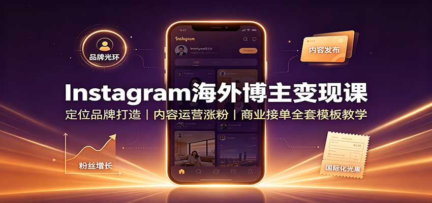 b3b6aea2ad8fabbb3be9c1e672921bae.jpeg Instagram海外博主变现课:定位品牌打造,内容运营涨粉,商业接单全套模板教学