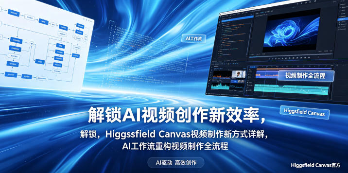 解锁AI视频创作新效率，Higgsfield Canvas视频制作新方式详解，AI工作流重构视频制作全流程祝你网--专注互联网创业.信息差副业研究拒绝割韭菜祝你网