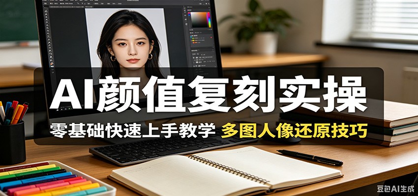 b55686bc7010eb7da4797b5a24efd5e1.jpeg AI颜值复刻实操,零基础快速上手教学,多图人像还原技巧