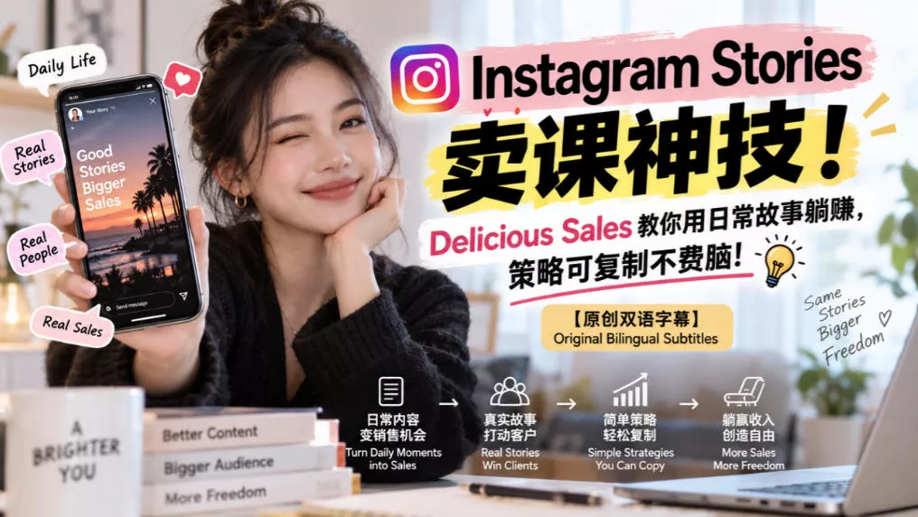 b584aaae0fd793efd70283223820dcf4.webp Instagram Stories卖课神技!Delicious Sales教你用日常故事躺賺,策略可复制不费脑!【原创双语字幕】