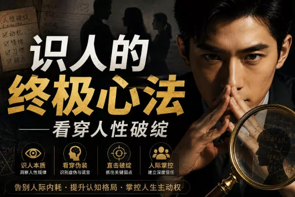 付费文章:识人的终极心法——看穿人性破绽祝你网--专注互联网创业.信息差副业研究拒绝割韭菜祝你网