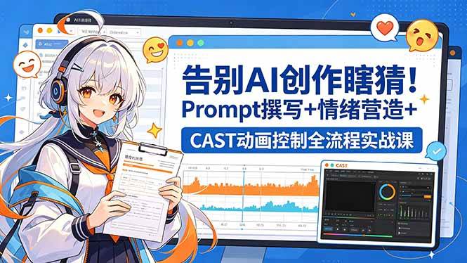 （18473期）告别AI创作瞎猜！Prompt撰写+情绪营造+CAST动画控制全流程实战课祝你网--专注互联网创业.信息差副业研究拒绝割韭菜祝你网