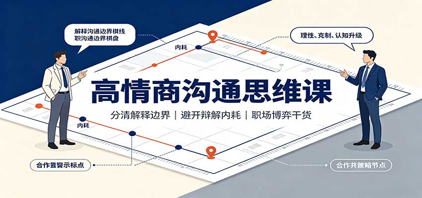 高情商沟通思维课：分清解释边界，避开辩解内耗，职场博弈干货祝你网--专注互联网创业.信息差副业研究拒绝割韭菜祝你网