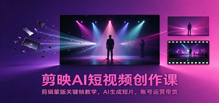 b6ecff19ca507cc1972f01ebbdf2f577.jpeg 剪映AI短视频创作课:剪辑蒙版关键帧教学,AI生成短片,账号运营带货