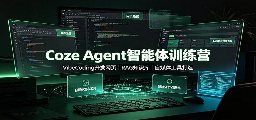Coze Agent智能体训练营:VibeCoding开发网页,RAG知识库,自媒体工具打造祝你网--专注互联网创业.信息差副业研究拒绝割韭菜祝你网