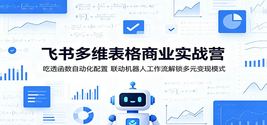 飞书多维表格商业实战营:吃透函数自动化配置,联动机器人工作流解锁多元变现模式祝你网--专注互联网创业.信息差副业研究拒绝割韭菜祝你网