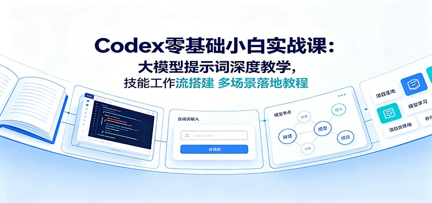 Codex零基础小白实战课:大模型提示词深度教学,技能工作流搭建多场景落地教程祝你网--专注互联网创业.信息差副业研究拒绝割韭菜祝你网